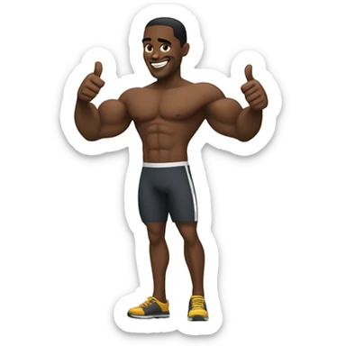 A muscular Black man giving a thumbs up sticker