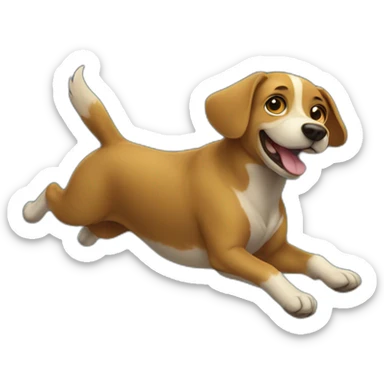 Dog flying in the dark sticker