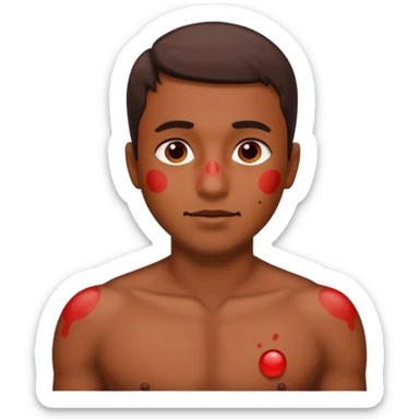 A boy named Sameer, itching and have red spots all over the body sticker