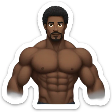 homem negro com musculos do baki sticker