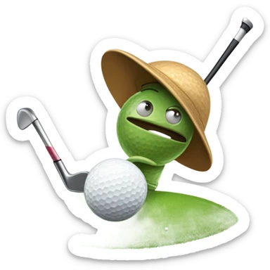 Una cucaracha jugando golf  sticker