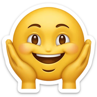 yellow emoji face with devious grin and hands rubbing together mischievously sticker