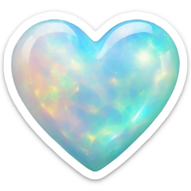 Heart made out of opal sticker