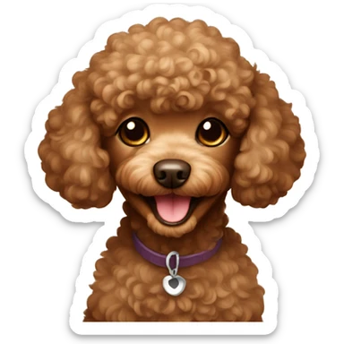 Brown Toy Poodle smiling sticker