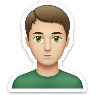 Tall man with green eyes , short hair  sticker