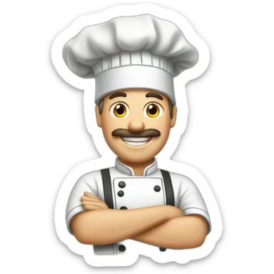 german chef cooking sticker