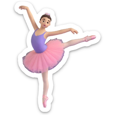 ballet dancer performing a pirouette, tutu and ballet shoes sticker