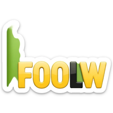 The words Thanks For The Follow with a white background and the words in the colour of the jamaican flag sticker