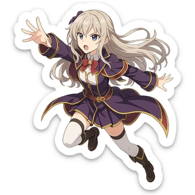 Anime-style юки суо with a dynamic pose and detailed costume sticker