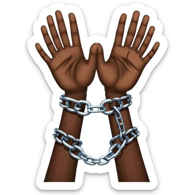 slavery chained hands sticker