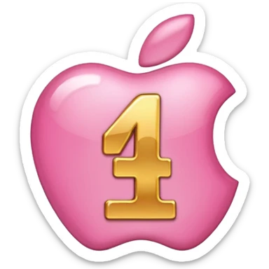number four in pink and golden  sticker