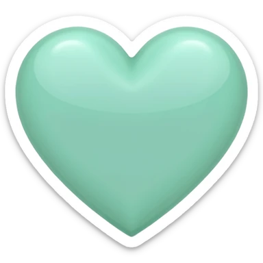 Mint green heart sticker