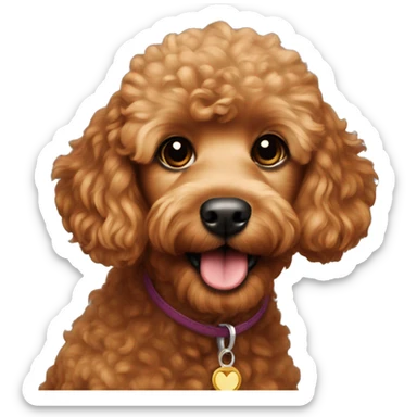 Red golden poodle mix mini sticker