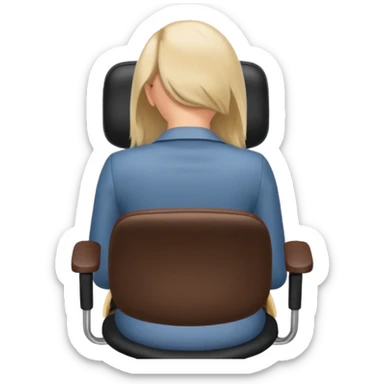 Back of head woman sitting on an office chair sticker