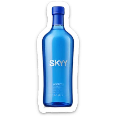 Skyy vodka blue bottle on white background sticker