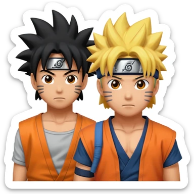 fais goku avec un melange de naruto et de 2 pkemon de ton choi aussi  sticker