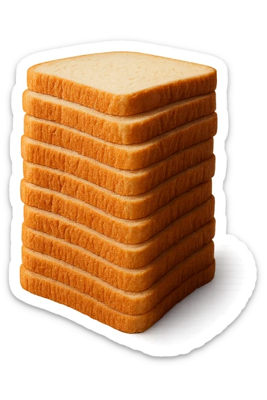 TORRETTA DI FETTINE DI PANE,  iperrealistico 4k sticker