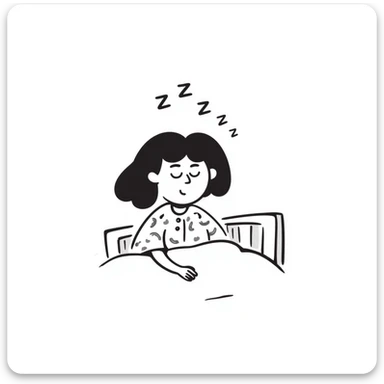 hand-drawn sleeping girl with zzz above head sticker