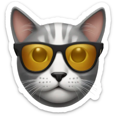 Cat with sunglasses sticker