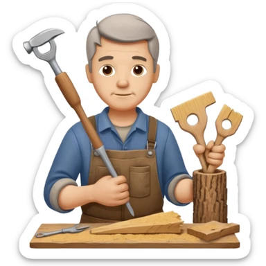 Wood Carving Craftsman sticker