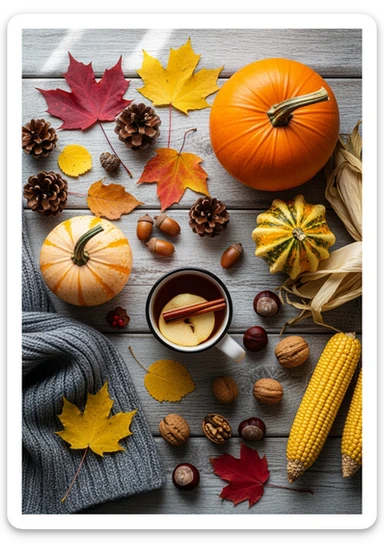 autumn atributes sticker