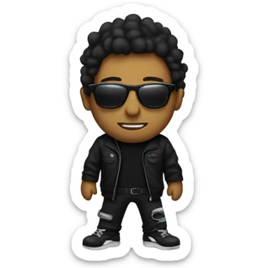 techno raver in a black outfit with sunglasses sticker