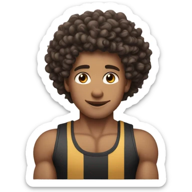 fair skin curly hair show biceps sticker