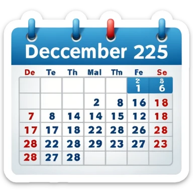 календарь с датой 23 декабря 2025
 sticker