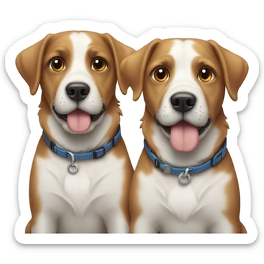 Two dogs sitting next to eachother  sticker