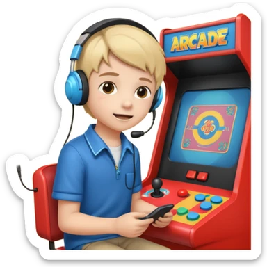 Retro Arcade Kid sticker