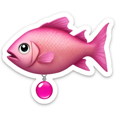 a fish who is earing a pair of pink heels sticker