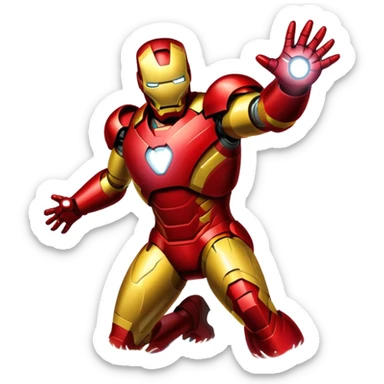 Iron man in hurricane  sticker