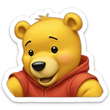 pooh stuck sticker