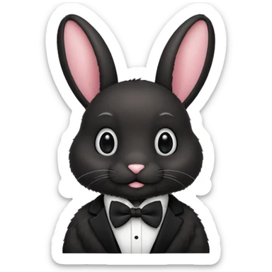 black bunny with bowtie sticker