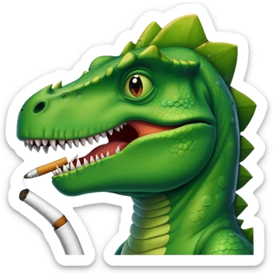 dinosaur with a cigarette  sticker