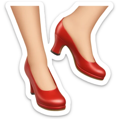 Red Chanel shoes on feet sticker