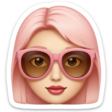 Una cara con gafas de sol y sonrojado sticker