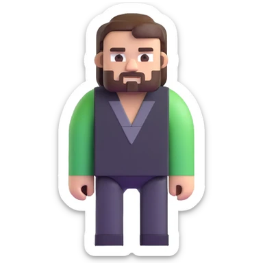 Jack Black as a Minecraft character sticker