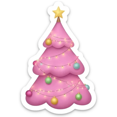 Pink Christmas sticker