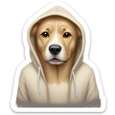 Beige dog with hoodie  sticker