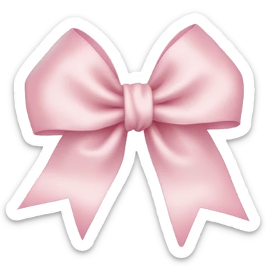 light pink ribbon bow sticker