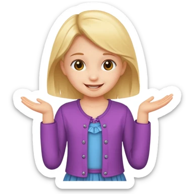 a little girl changing clothes sticker