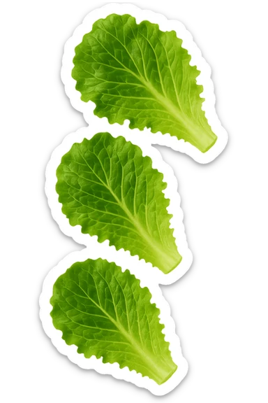 EMOJI STILE IPHONE DI FOGLIE DI INSALATA CHE FLUTTUANO IN ARIA, IPERREALISTICO 4K sticker