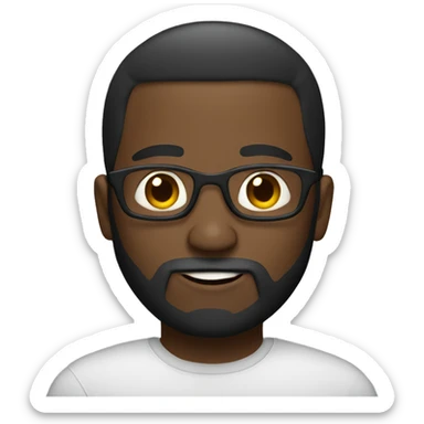 black man with a beard playing on a PC sticker