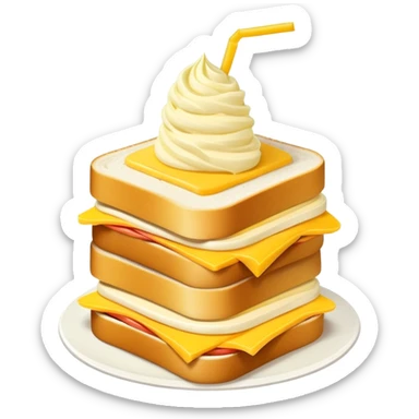 Sandwich and mango milkshake sticker