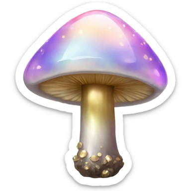 Opal crystal mushroom gold dots  sticker