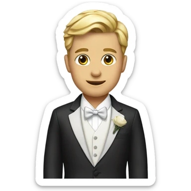 formal boys in stylish attire wedding sticker