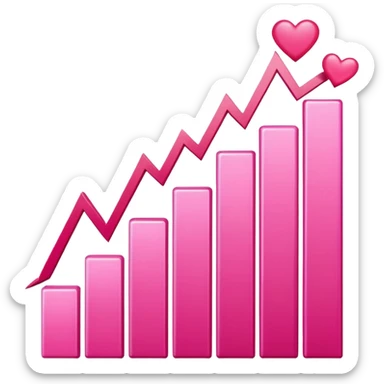 cute pink stocks graph sticker