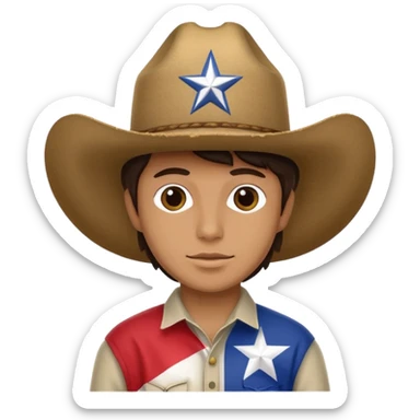 State of Texas smiley face cowboy hat sticker