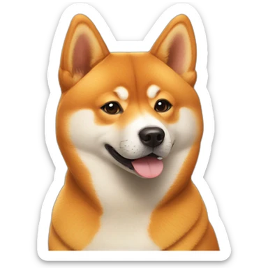 two orange shiba inu dogs sticker